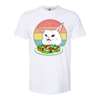 Funny Woman Yelling at Table Cat Meme Softstyle® CVC T-Shirt