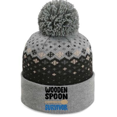 Funny Wooden Spoon Survivor Distressed The Baniff Cuffed Pom Beanie