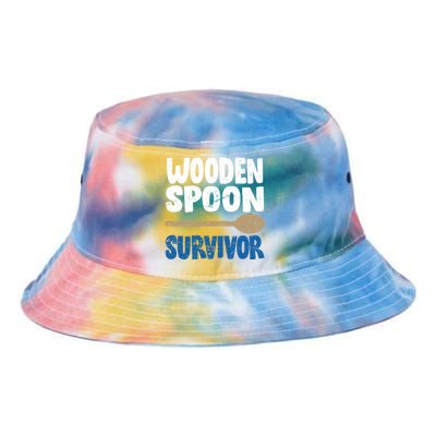 Funny Wooden Spoon Survivor Distressed Tie Dye Newport Bucket Hat