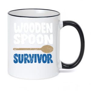 Funny Wooden Spoon Survivor Distressed 11oz Black Color Changing Mug