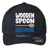 Funny Wooden Spoon Survivor Distressed Flexfit Unipanel Trucker Cap