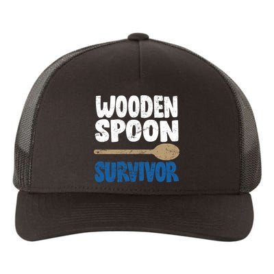 Funny Wooden Spoon Survivor Distressed Yupoong Adult 5-Panel Trucker Hat