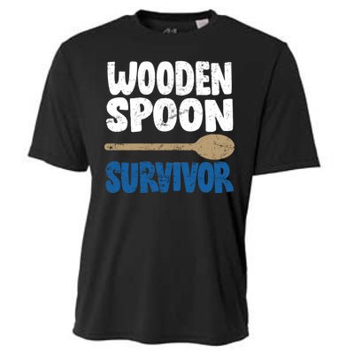 Funny Wooden Spoon Survivor Distressed Cooling Performance Crew T-Shirt