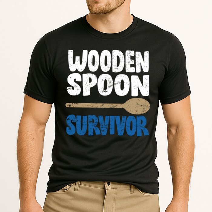 Funny Wooden Spoon Survivor Distressed Cooling Performance Crew T-Shirt