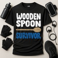 Funny Wooden Spoon Survivor Distressed Cooling Performance Crew T-Shirt