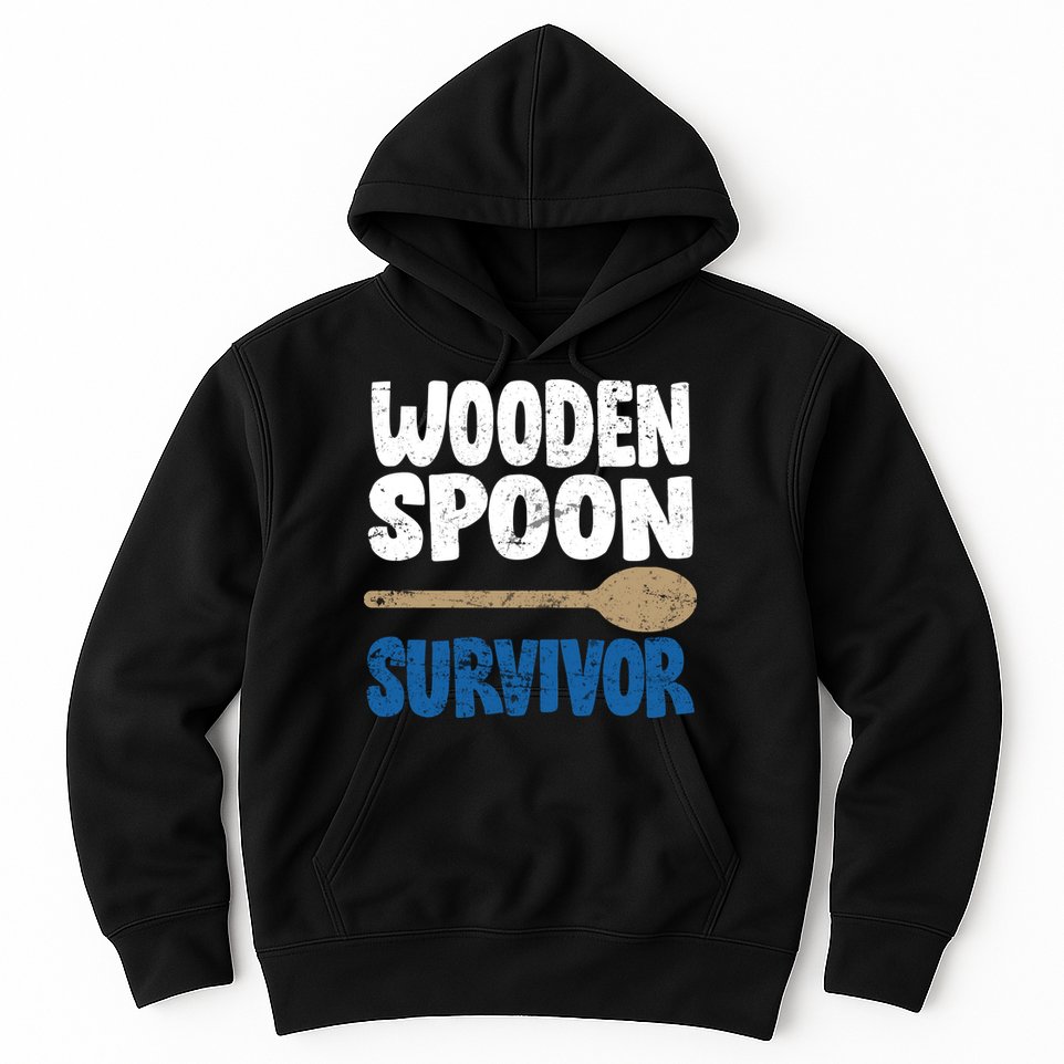 Funny Wooden Spoon Survivor Distressed Hoodie