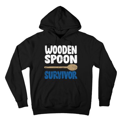 Funny Wooden Spoon Survivor Distressed Hoodie