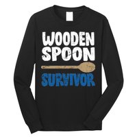 Funny Wooden Spoon Survivor Distressed Long Sleeve Shirt