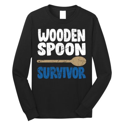 Funny Wooden Spoon Survivor Distressed Long Sleeve Shirt