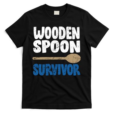 Funny Wooden Spoon Survivor Distressed T-Shirt