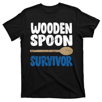 Funny Wooden Spoon Survivor Distressed T-Shirt