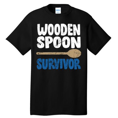 Funny Wooden Spoon Survivor Distressed Tall T-Shirt