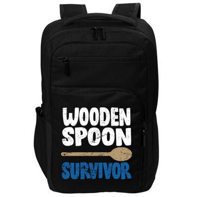 Funny Wooden Spoon Survivor Distressed Impact Tech Backpack