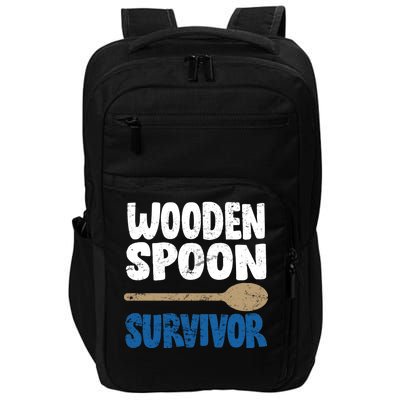 Funny Wooden Spoon Survivor Distressed Impact Tech Backpack