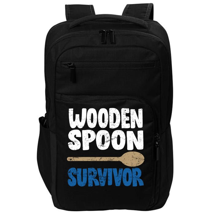 Funny Wooden Spoon Survivor Distressed Impact Tech Backpack