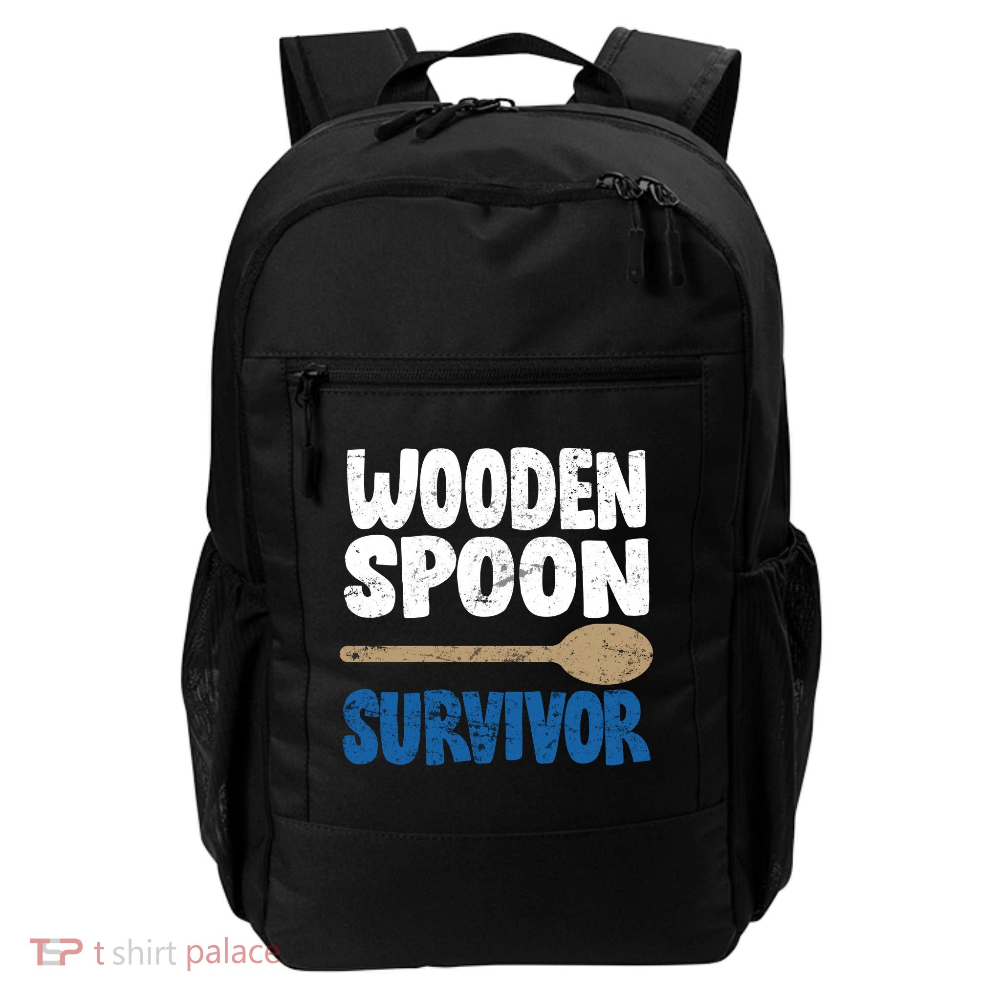 Funny Wooden Spoon Survivor Distressed Backpack