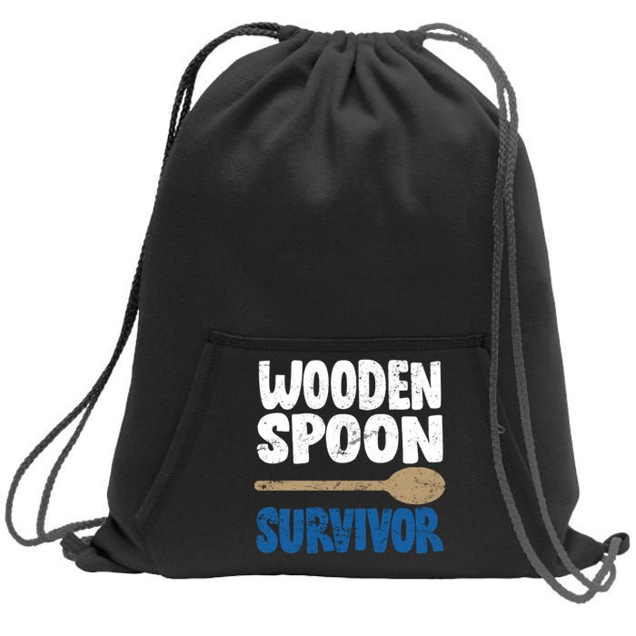 Funny Wooden Spoon Survivor Distressed Sweatshirt Cinch Pack Bag