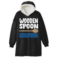 Funny Wooden Spoon Survivor Distressed Hooded Wearable Blanket