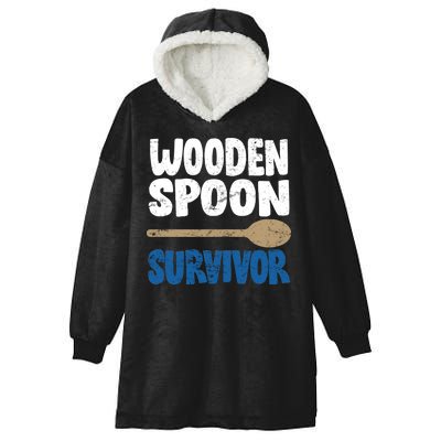 Funny Wooden Spoon Survivor Distressed Hooded Wearable Blanket