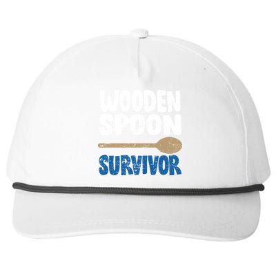 Funny Wooden Spoon Survivor Distressed Snapback Five-Panel Rope Hat