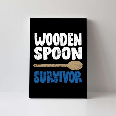 Funny Wooden Spoon Survivor Distressed Canvas