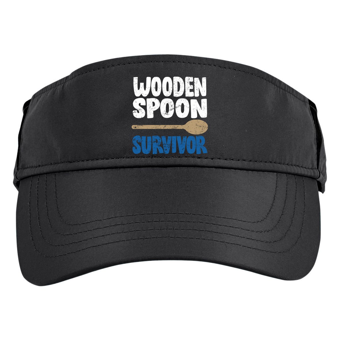 Funny Wooden Spoon Survivor Distressed Adult Drive Performance Visor