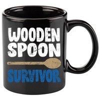 Funny Wooden Spoon Survivor Distressed 11oz C Handle Ceramic Mug