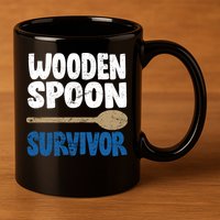 Funny Wooden Spoon Survivor Distressed 11oz C Handle Ceramic Mug