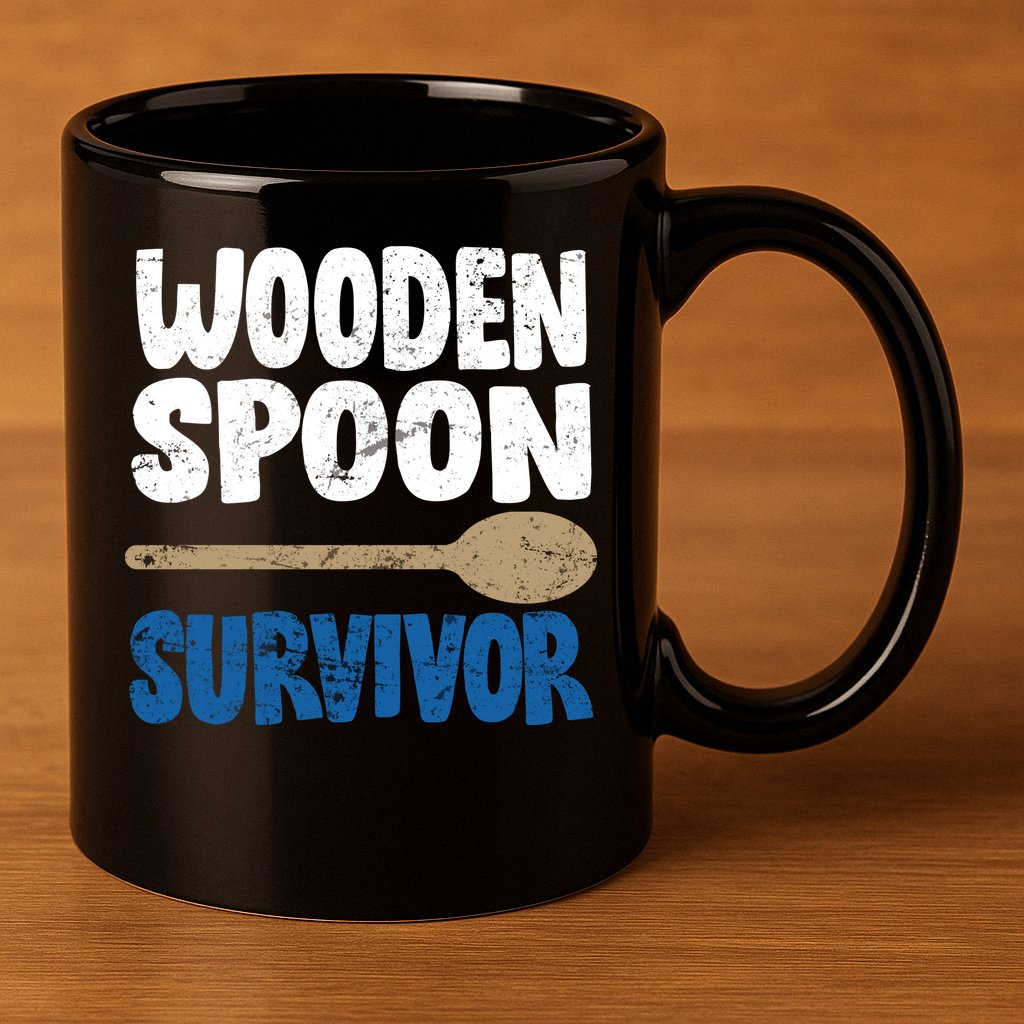 Funny Wooden Spoon Survivor Distressed 11oz C Handle Ceramic Mug