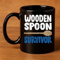 Funny Wooden Spoon Survivor Distressed 11oz C Handle Ceramic Mug