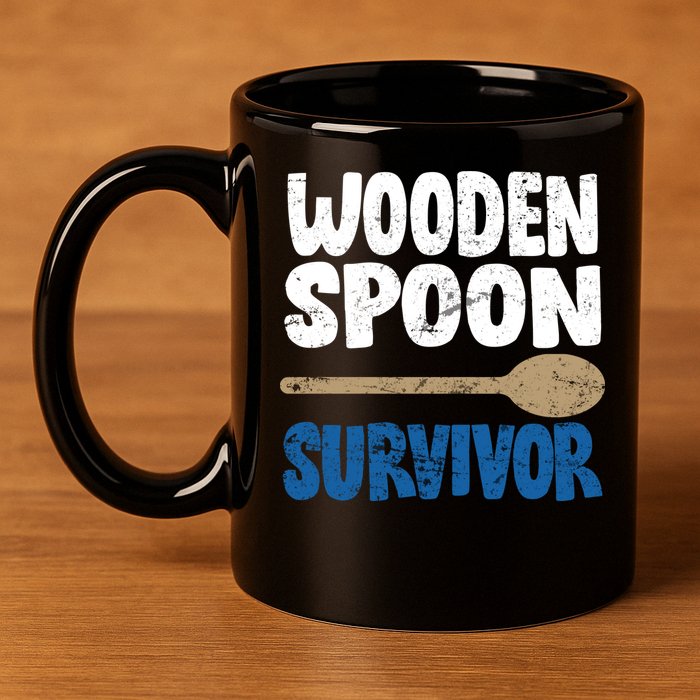 Funny Wooden Spoon Survivor Distressed 11oz C Handle Ceramic Mug