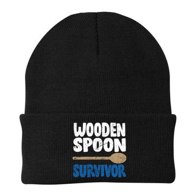 Funny Wooden Spoon Survivor Distressed Beanie