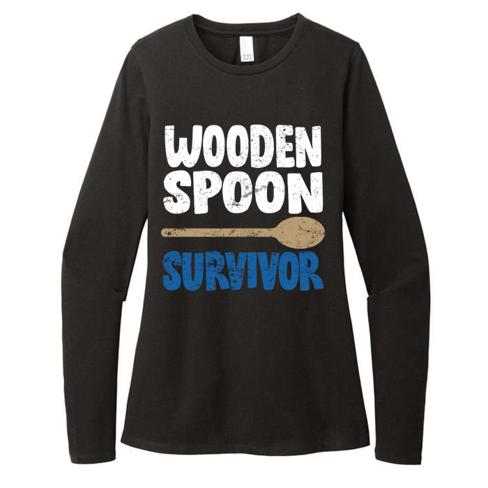 Funny Wooden Spoon Survivor Distressed Womens CVC Long Sleeve Shirt