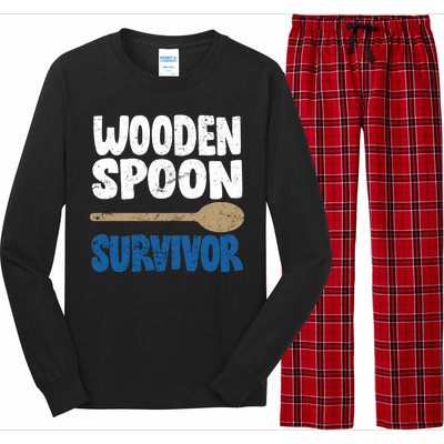 Funny Wooden Spoon Survivor Distressed Long Sleeve Pajama Set