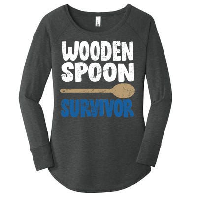 Funny Wooden Spoon Survivor Distressed Women's Perfect Tri Tunic Long Sleeve Shirt