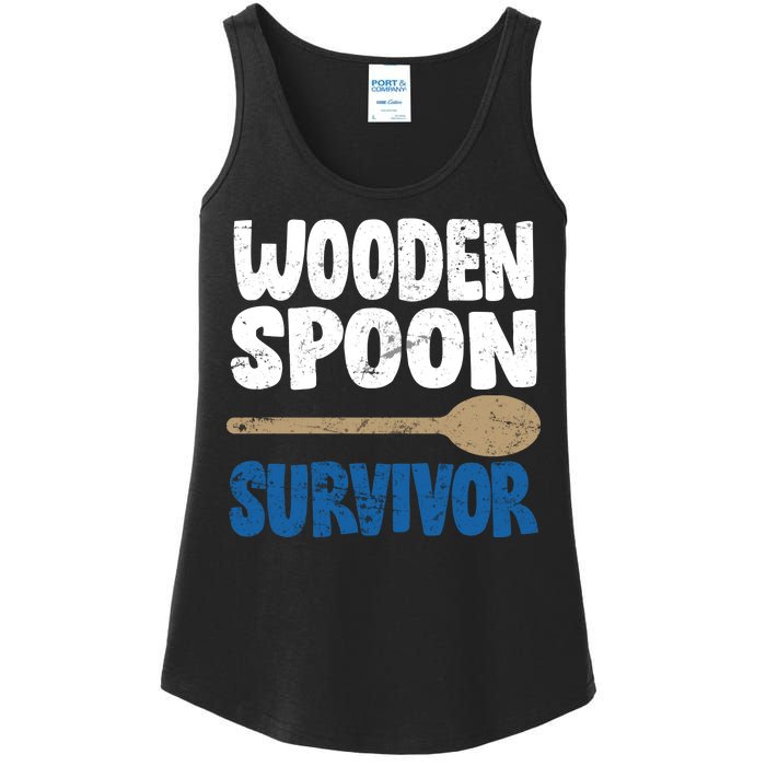 Funny Wooden Spoon Survivor Distressed Ladies Essential Tank