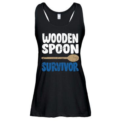 Funny Wooden Spoon Survivor Distressed Ladies Essential Flowy Tank