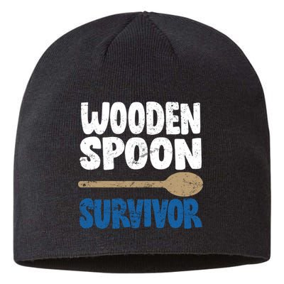 Funny Wooden Spoon Survivor Distressed Sustainable Beanie