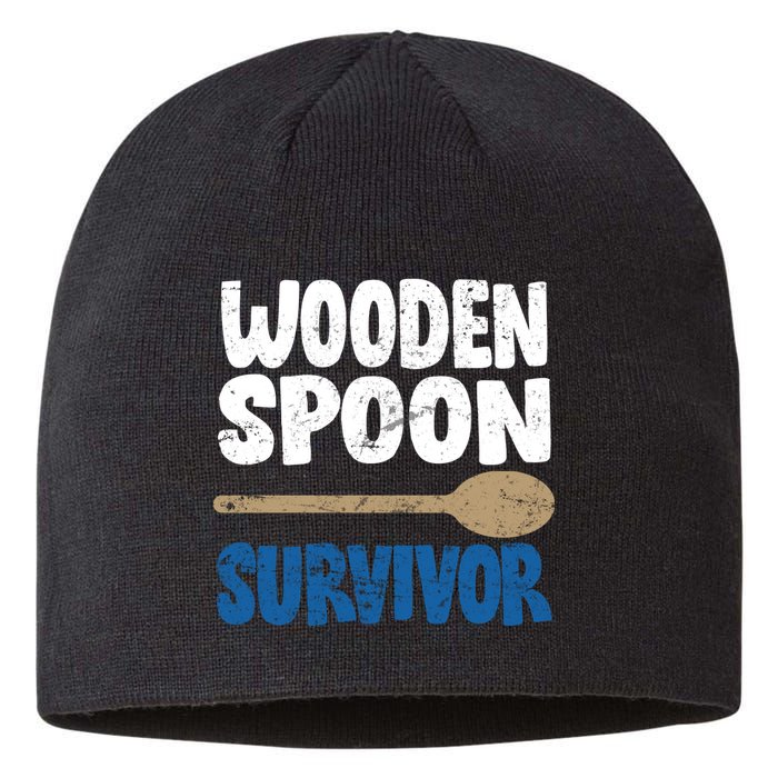 Funny Wooden Spoon Survivor Distressed Sustainable Beanie