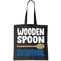 Funny Wooden Spoon Survivor Distressed Tote Bag