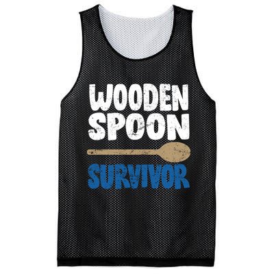 Funny Wooden Spoon Survivor Distressed Mesh Reversible Basketball Jersey Tank