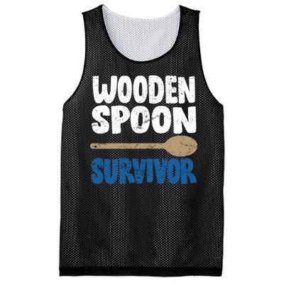 Funny Wooden Spoon Survivor Distressed Mesh Reversible Basketball Jersey Tank