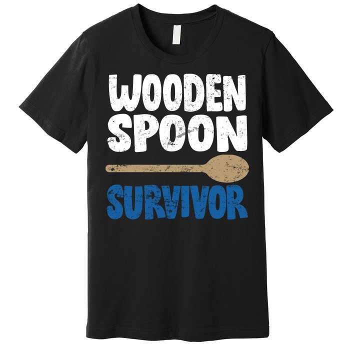 Funny Wooden Spoon Survivor Distressed Premium T-Shirt