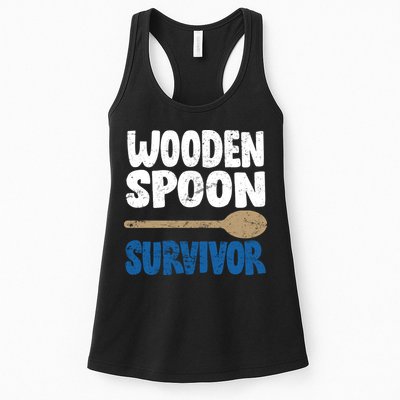 Funny Wooden Spoon Survivor Distressed Womens Tank Top
