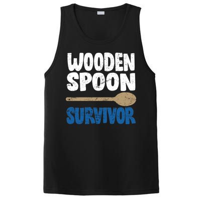 Funny Wooden Spoon Survivor Distressed PosiCharge Competitor Tank