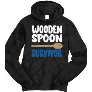 Funny Wooden Spoon Survivor Distressed Tie Dye Hoodie