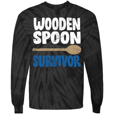 Funny Wooden Spoon Survivor Distressed Tie-Dye Long Sleeve Shirt