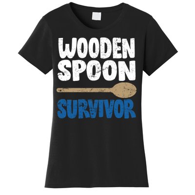 Funny Wooden Spoon Survivor Distressed Women's T-Shirt