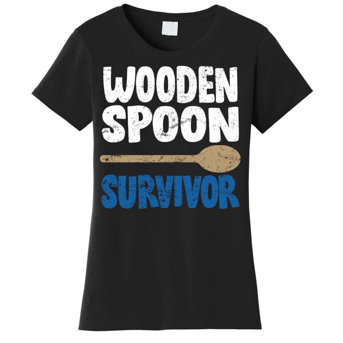 Funny Wooden Spoon Survivor Distressed Women's T-Shirt