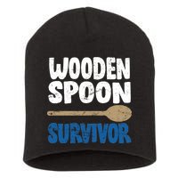 Funny Wooden Spoon Survivor Distressed Short Acrylic Beanie